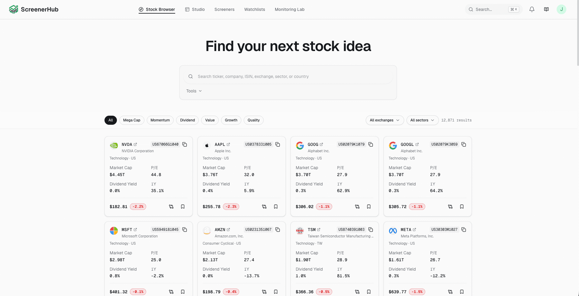 ScreenerHub.app screenshot